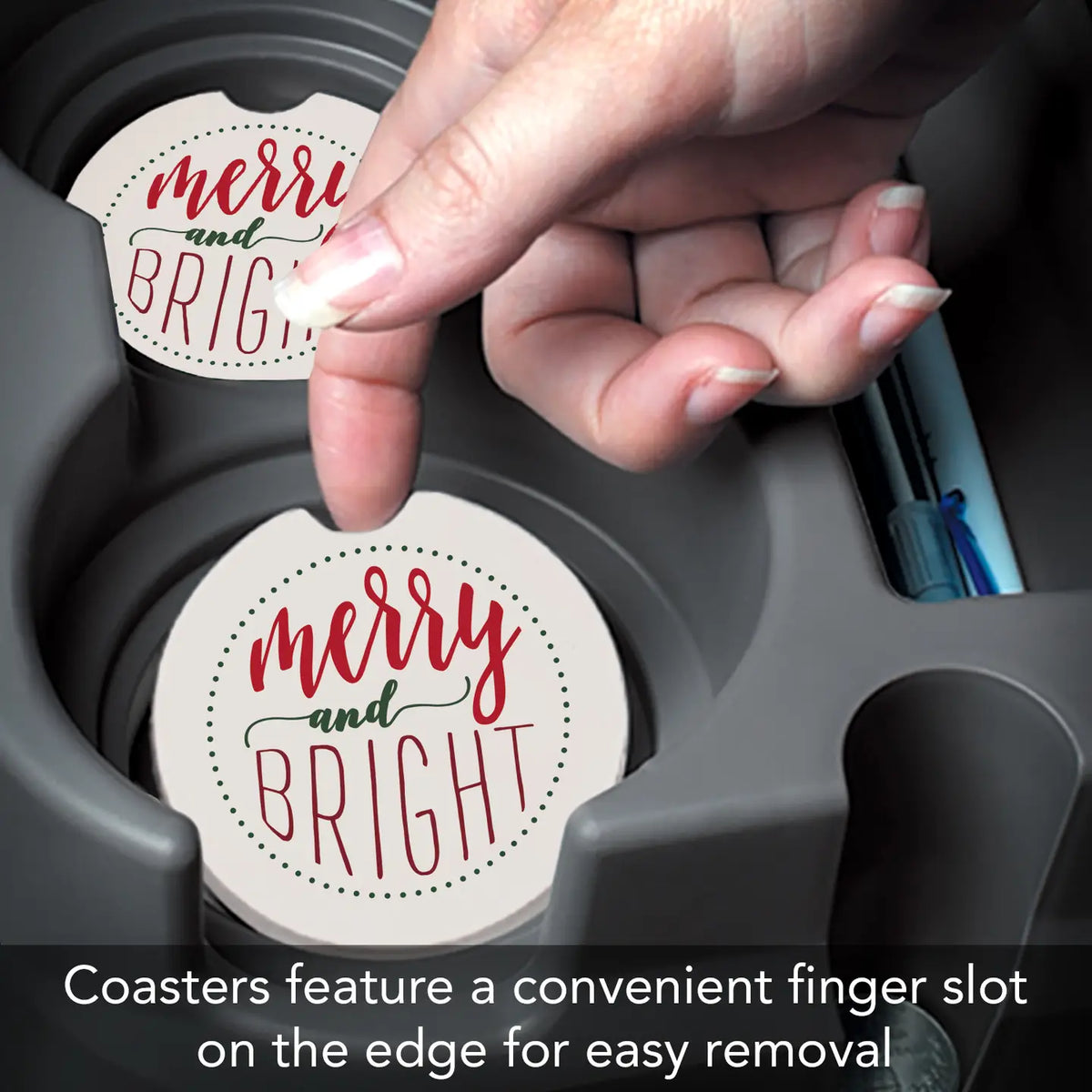 Merry &amp; Bright Car Coaster