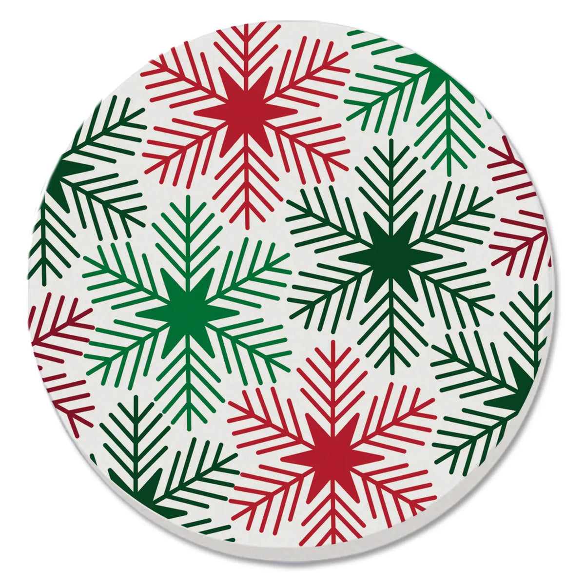 Red &amp; Green Snowflakes Coaster