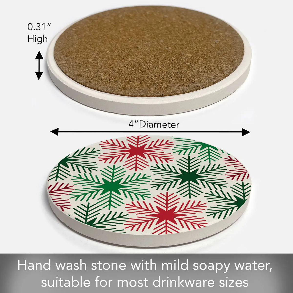 Red &amp; Green Snowflakes Coaster