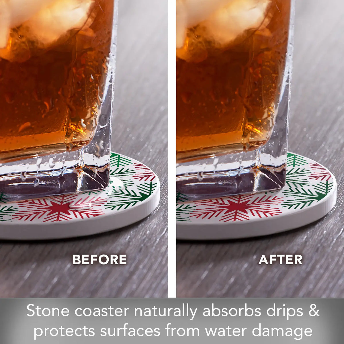 Red &amp; Green Snowflakes Coaster