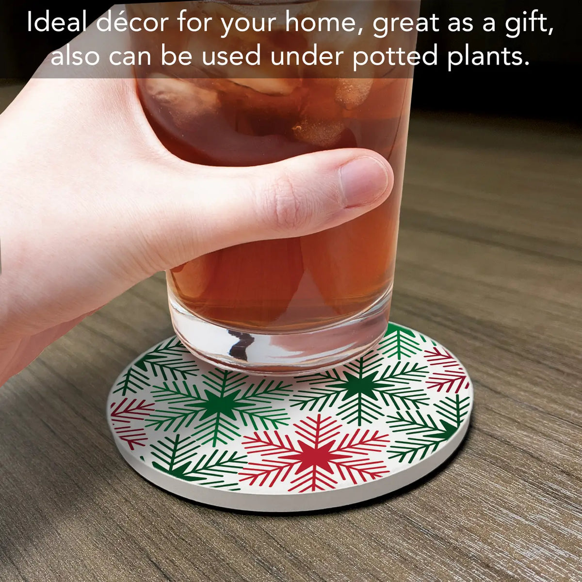 Red &amp; Green Snowflakes Coaster
