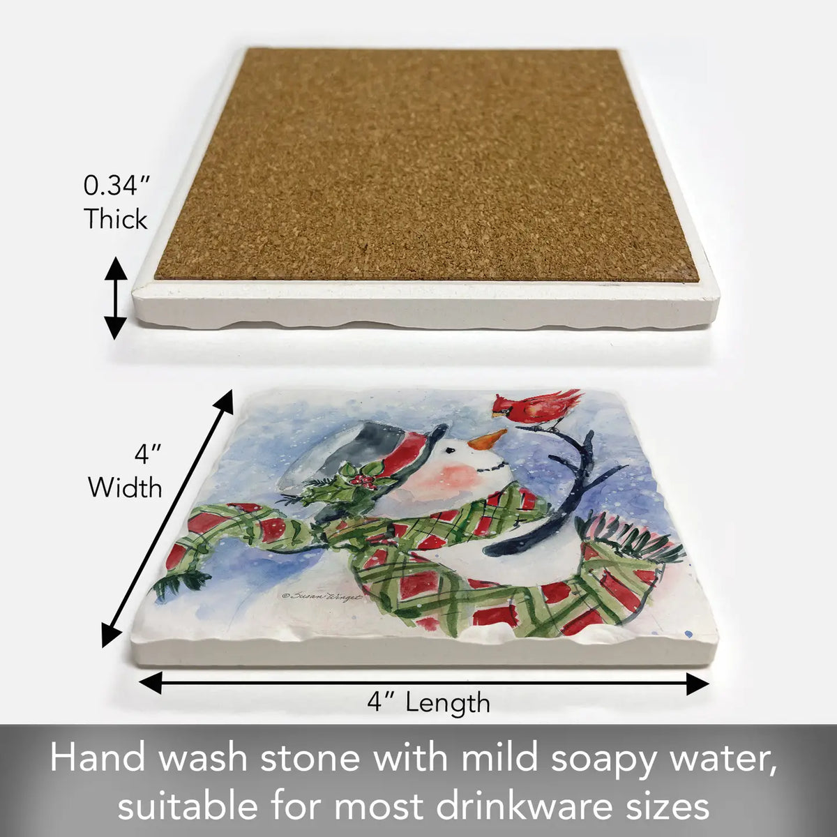 Snowman Diamond Plaid Coaster