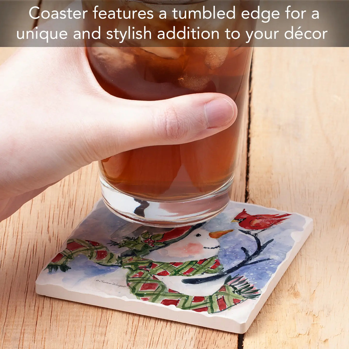 Snowman Diamond Plaid Coaster