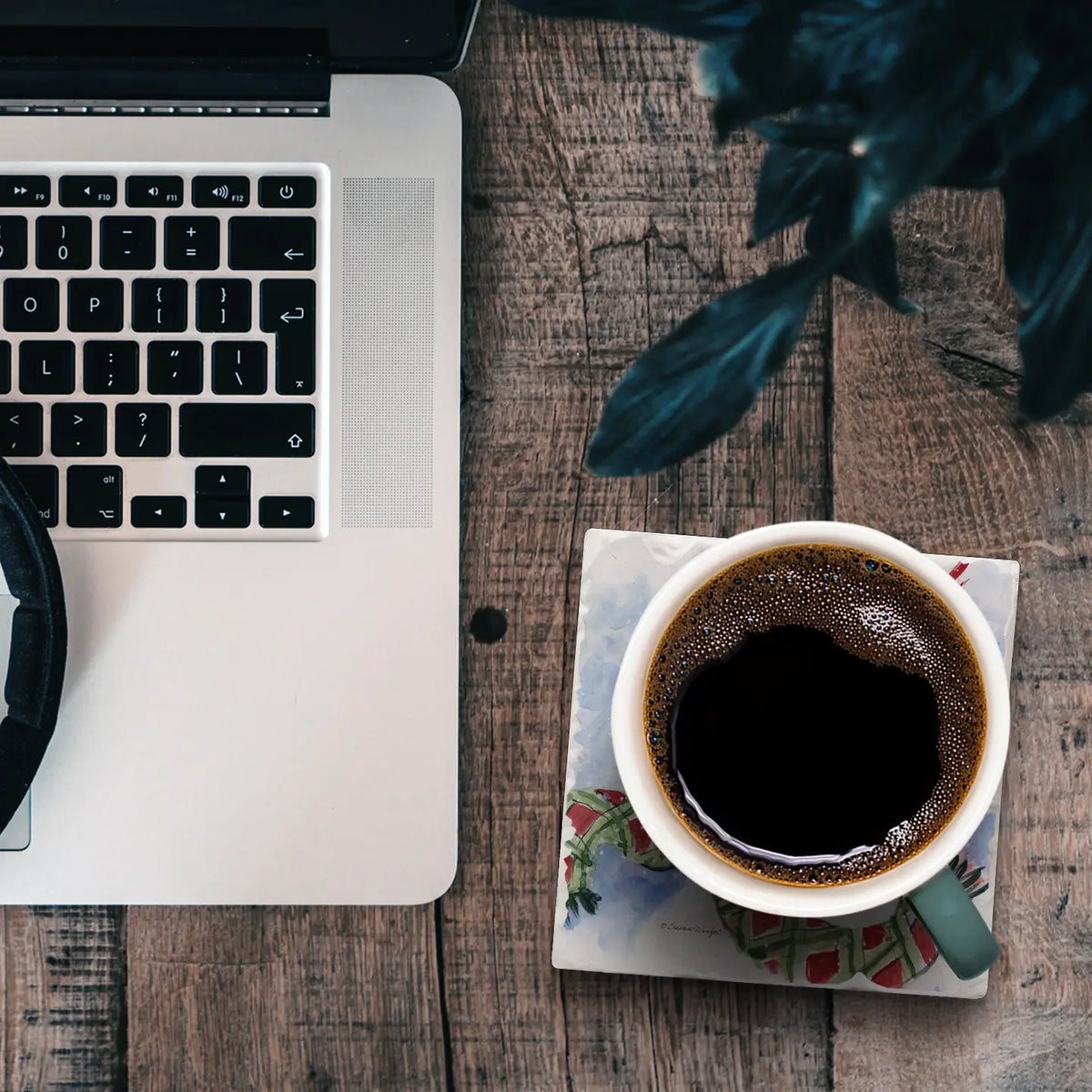 Snowman Diamond Plaid Coaster