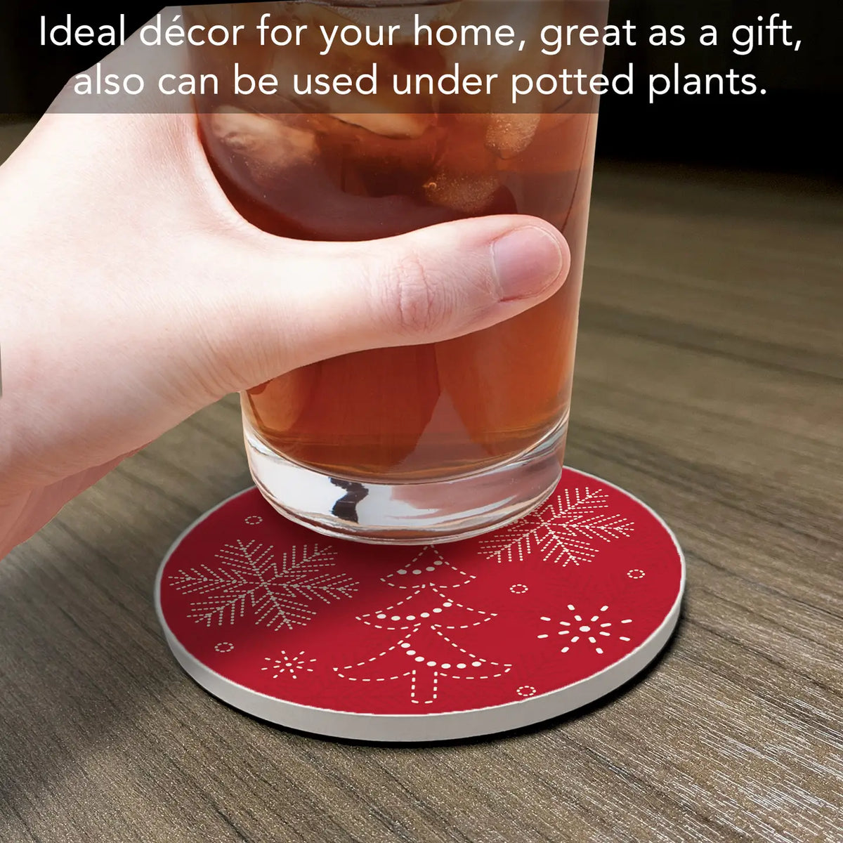 Stitched Snowflakes Round Coaster