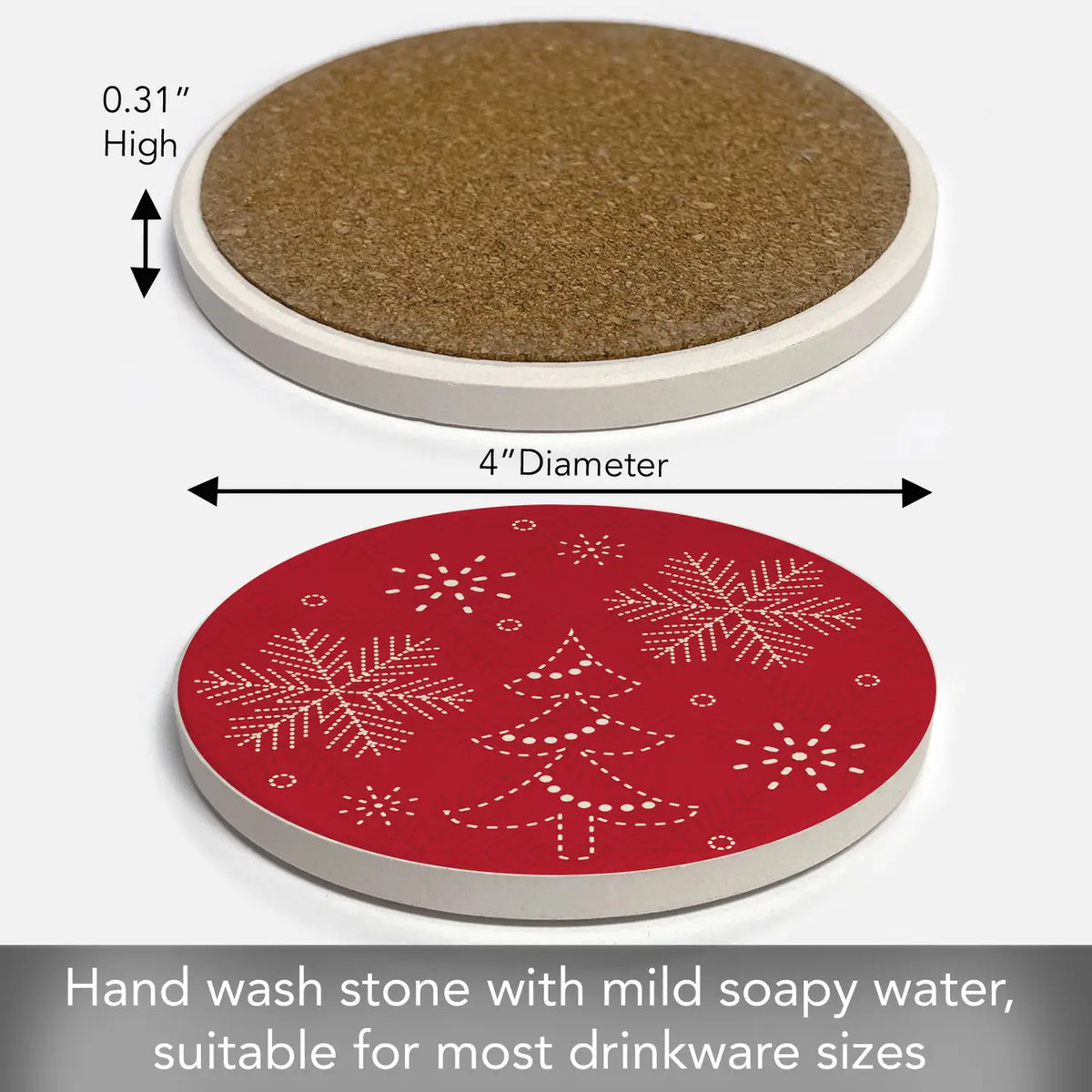 Stitched Snowflakes Round Coaster