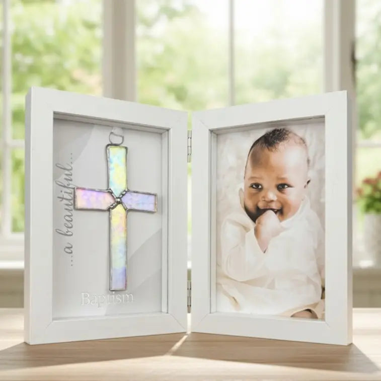 Baby Baptism Cross and Frame Keepsake
