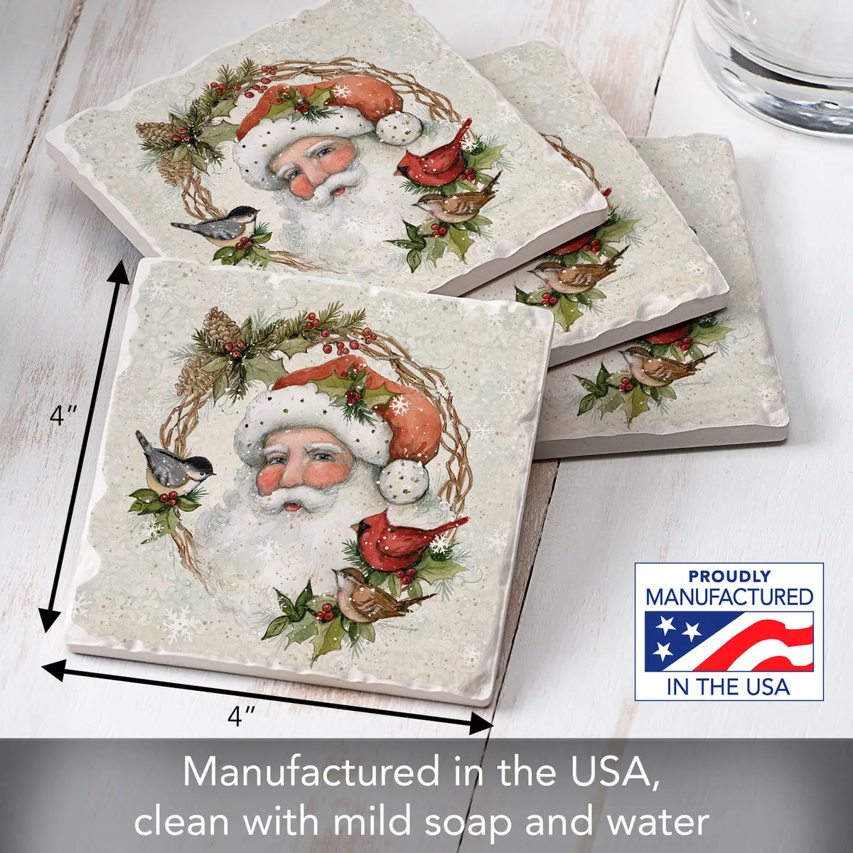 Winter Forest Santa Coaster