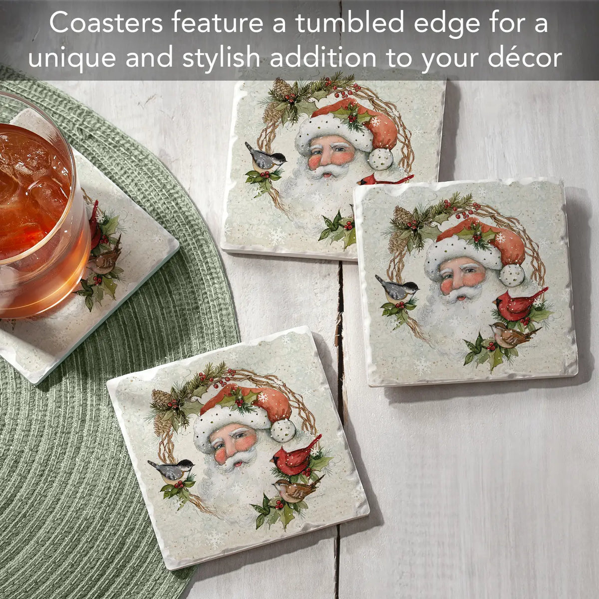Winter Forest Santa Coaster