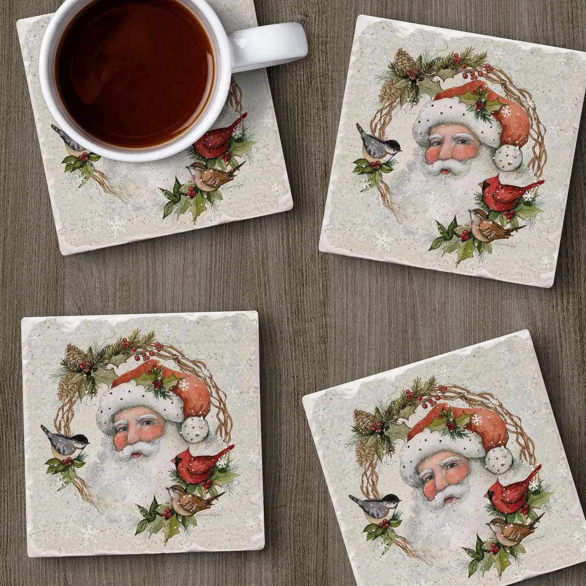 Winter Forest Santa Coaster