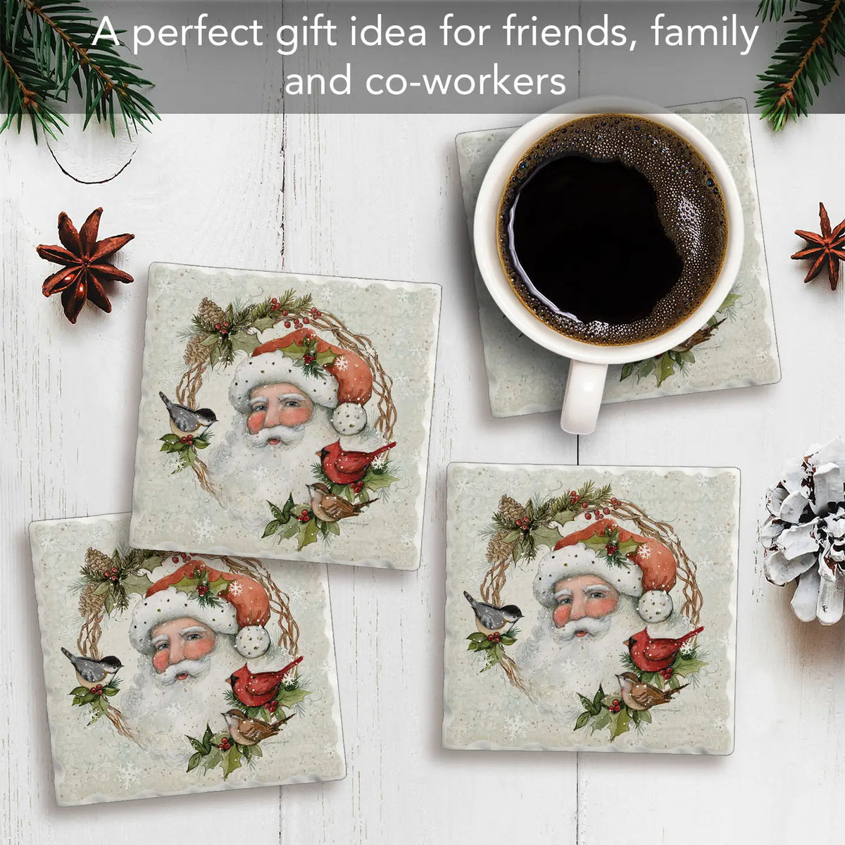 Winter Forest Santa Coaster