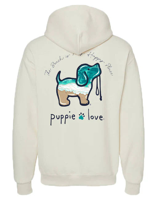 Puppie Love Beach is my happy place hoodie