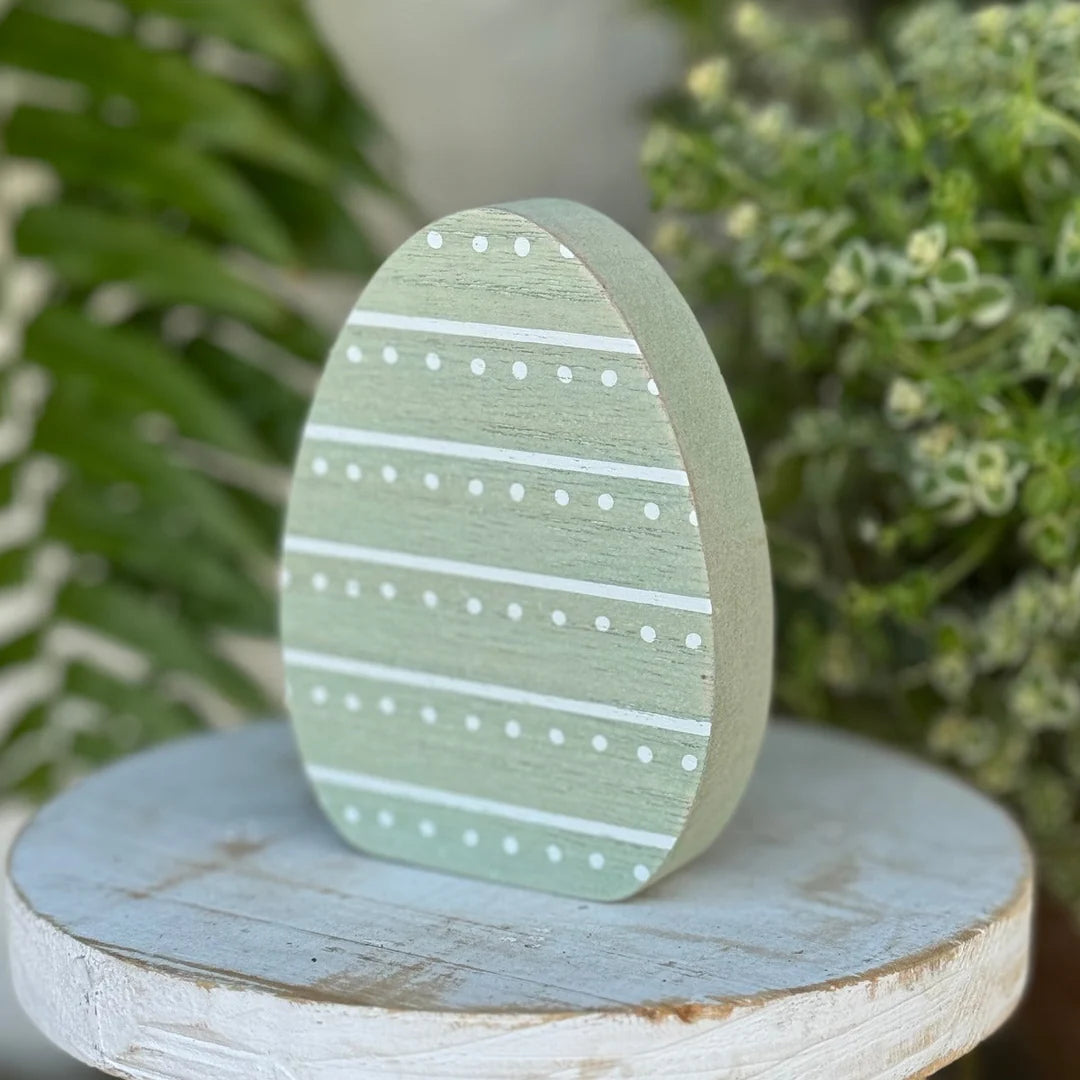 Small Sage Stripe Egg