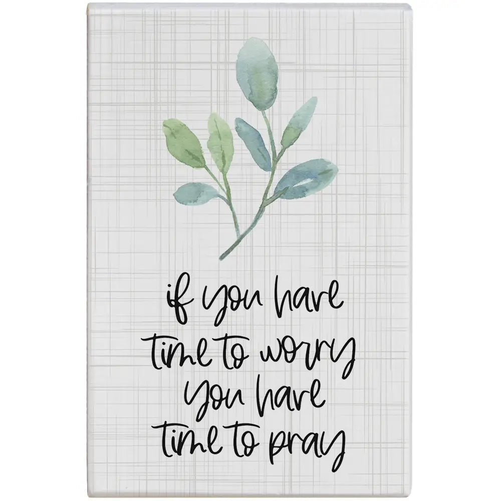 Time to Pray Wood Block Sign