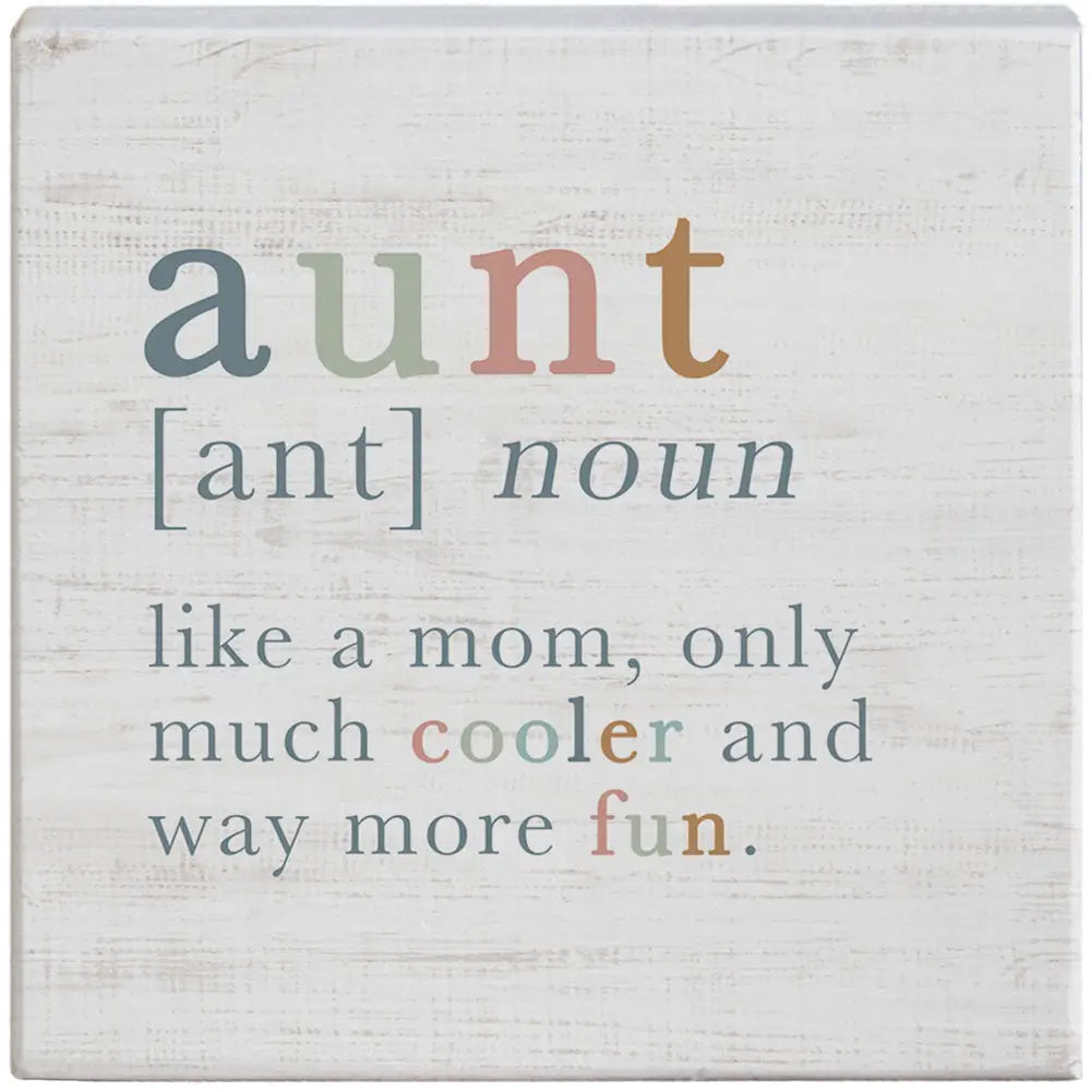 Aunt Definition Wood Block Sign