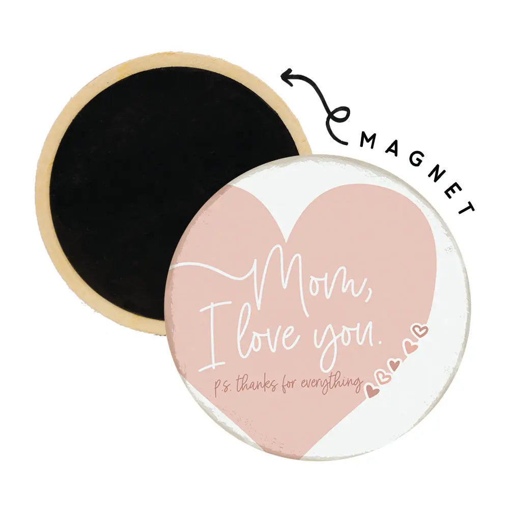 Mom Love You Heart Round Magnet