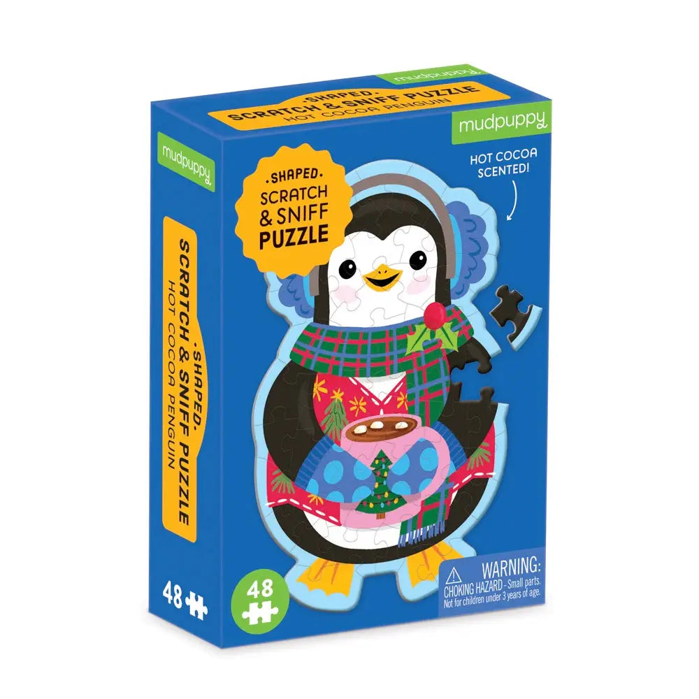 Hot Cocoa Penguin Scratch and Sniff Shaped Puzzle