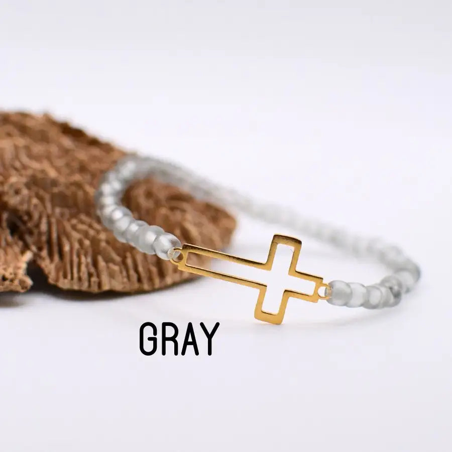 Gold Cross Beaded Bracelet - 3 Styles