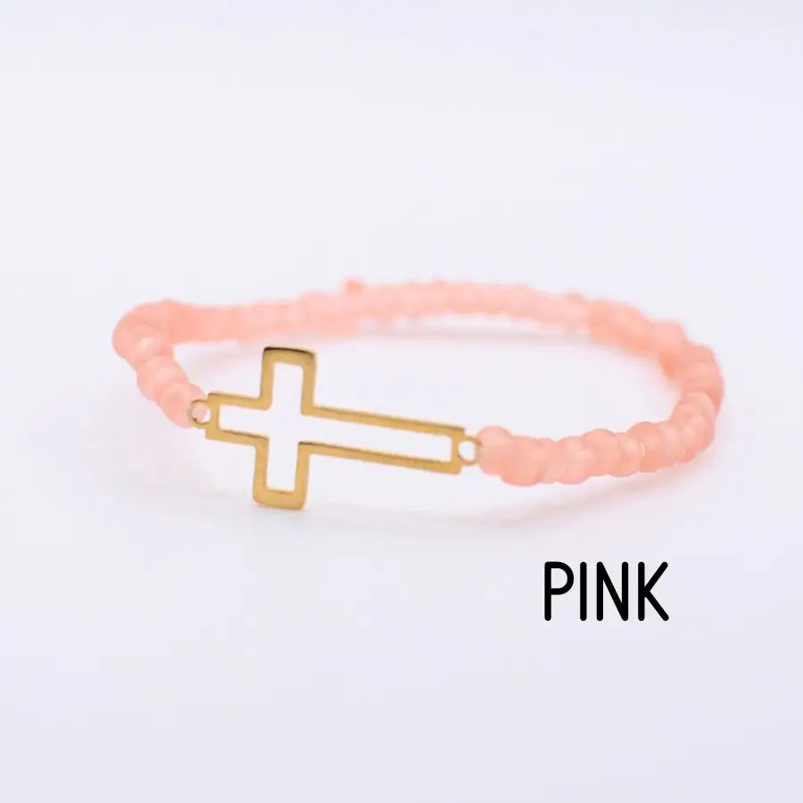 Gold Cross Beaded Bracelet - 3 Styles