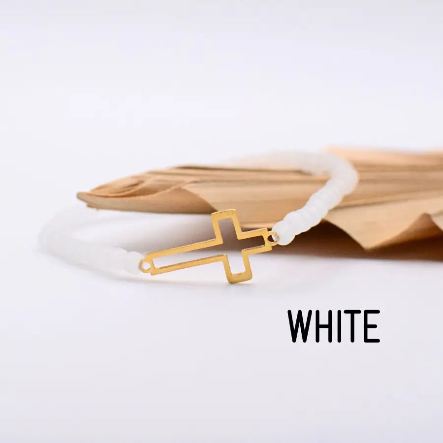 Gold Cross Beaded Bracelet - 3 Styles