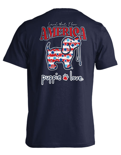 Puppie Love Stars and Stripes Pup Tee