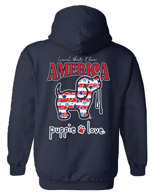 Puppie Love Stars and Stripes Pup Hoodie
