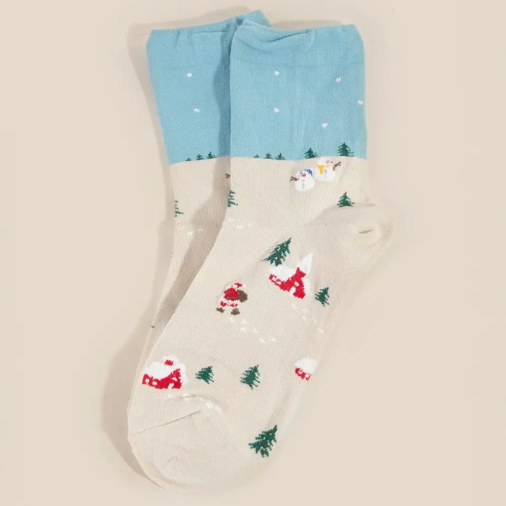 Two Tone Holiday Socks