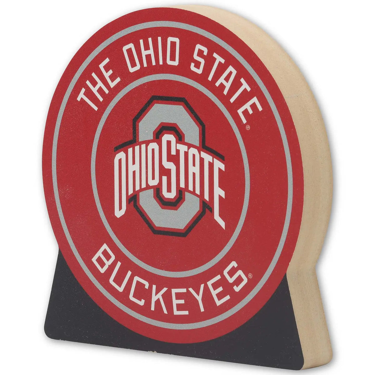 Ohio State Buckeyes Badge Chunky Wood Sign