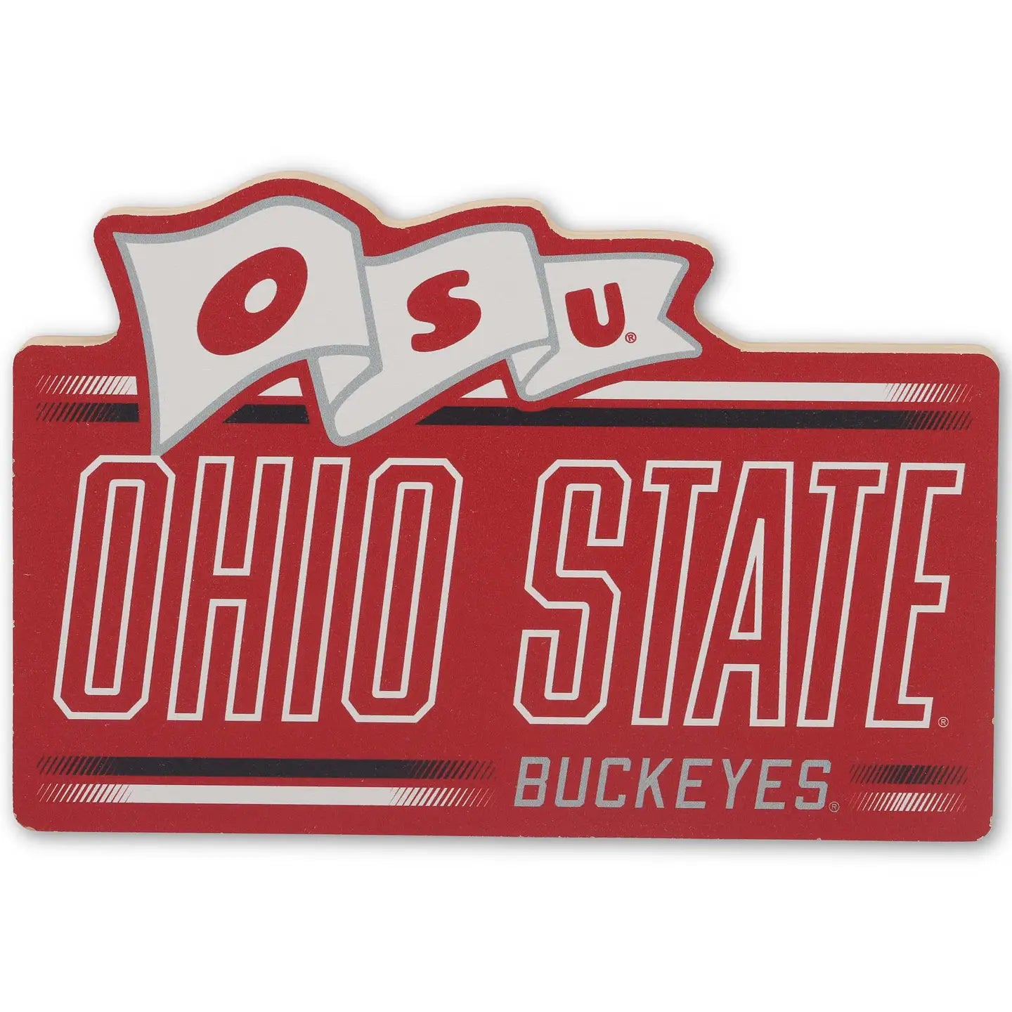 Ohio State Buckeyes Banner Chunky Wood Sign