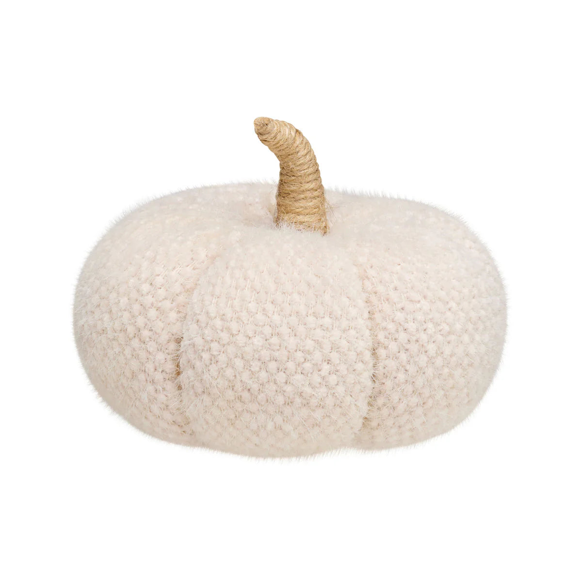 Medium Cream Fabric Pumpkin