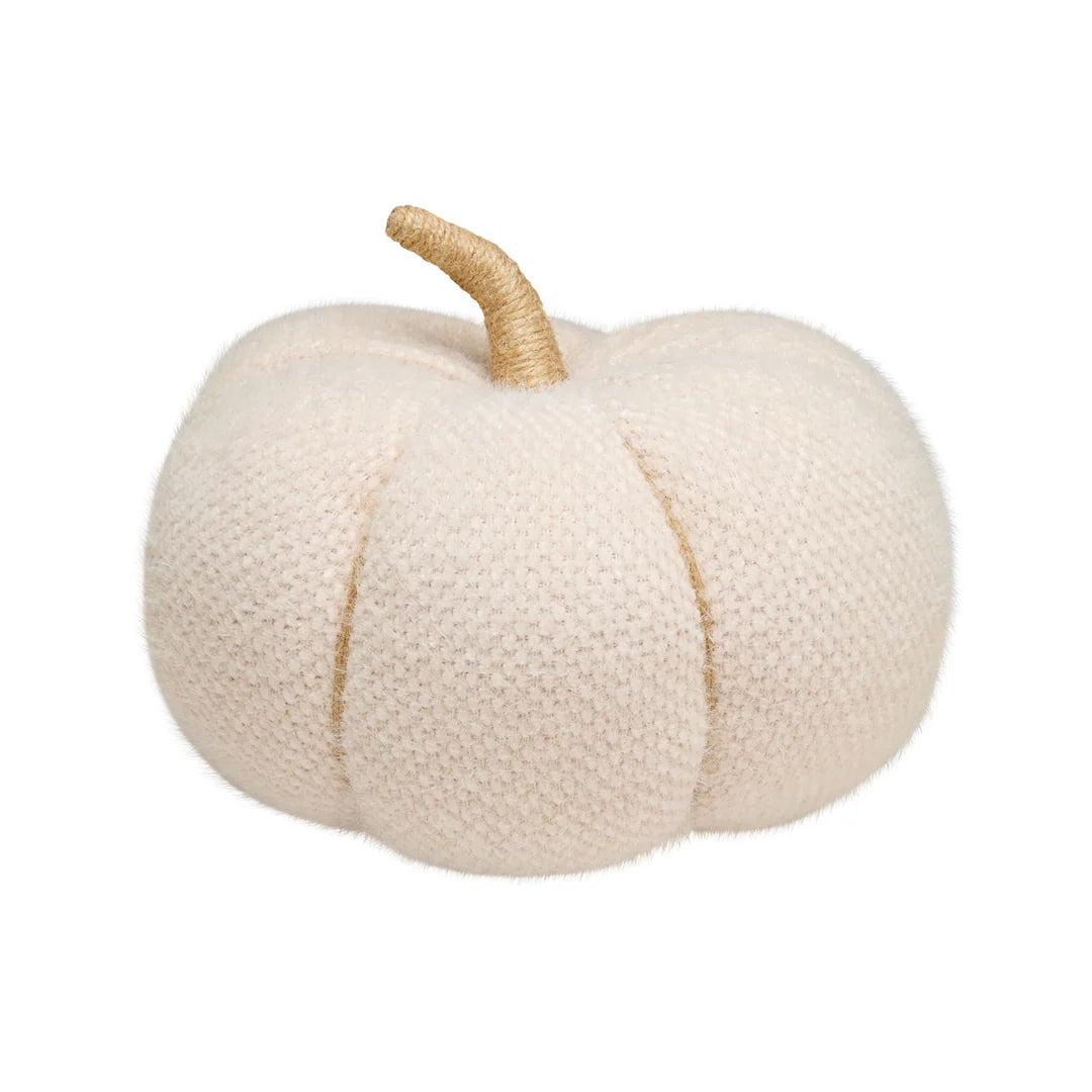 Large Cream Fabric Pumpkin