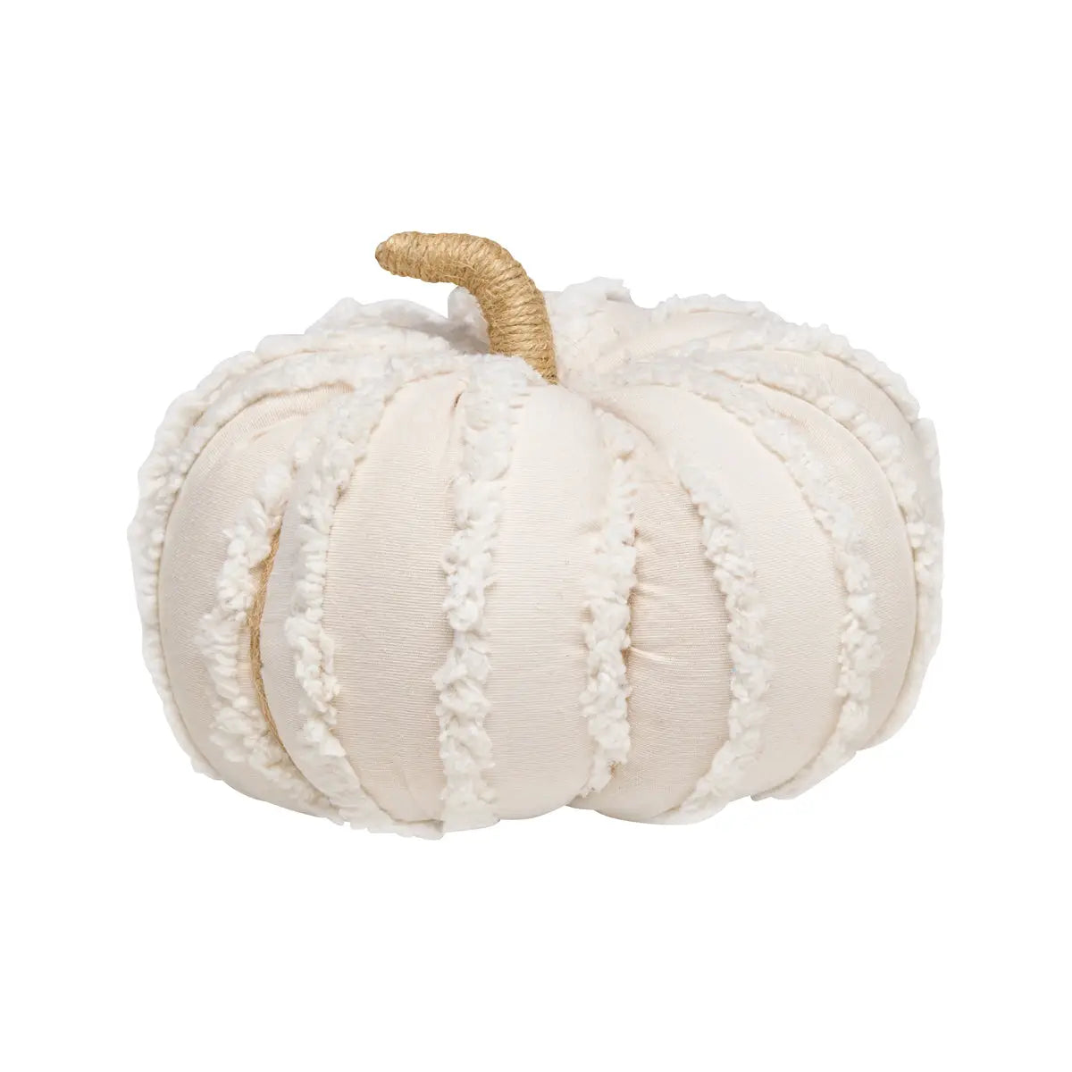 Large White Stripes Fabric Pumpkin