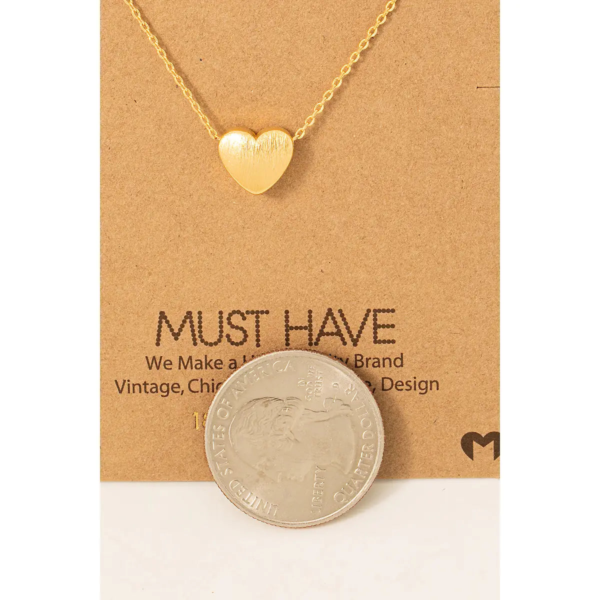 Brushed Heart Necklace