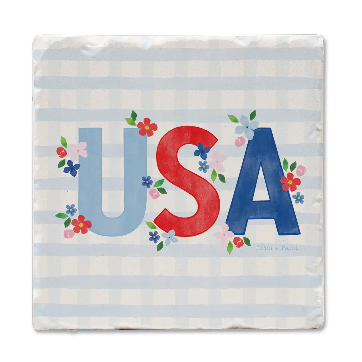 USA Gingham Coaster