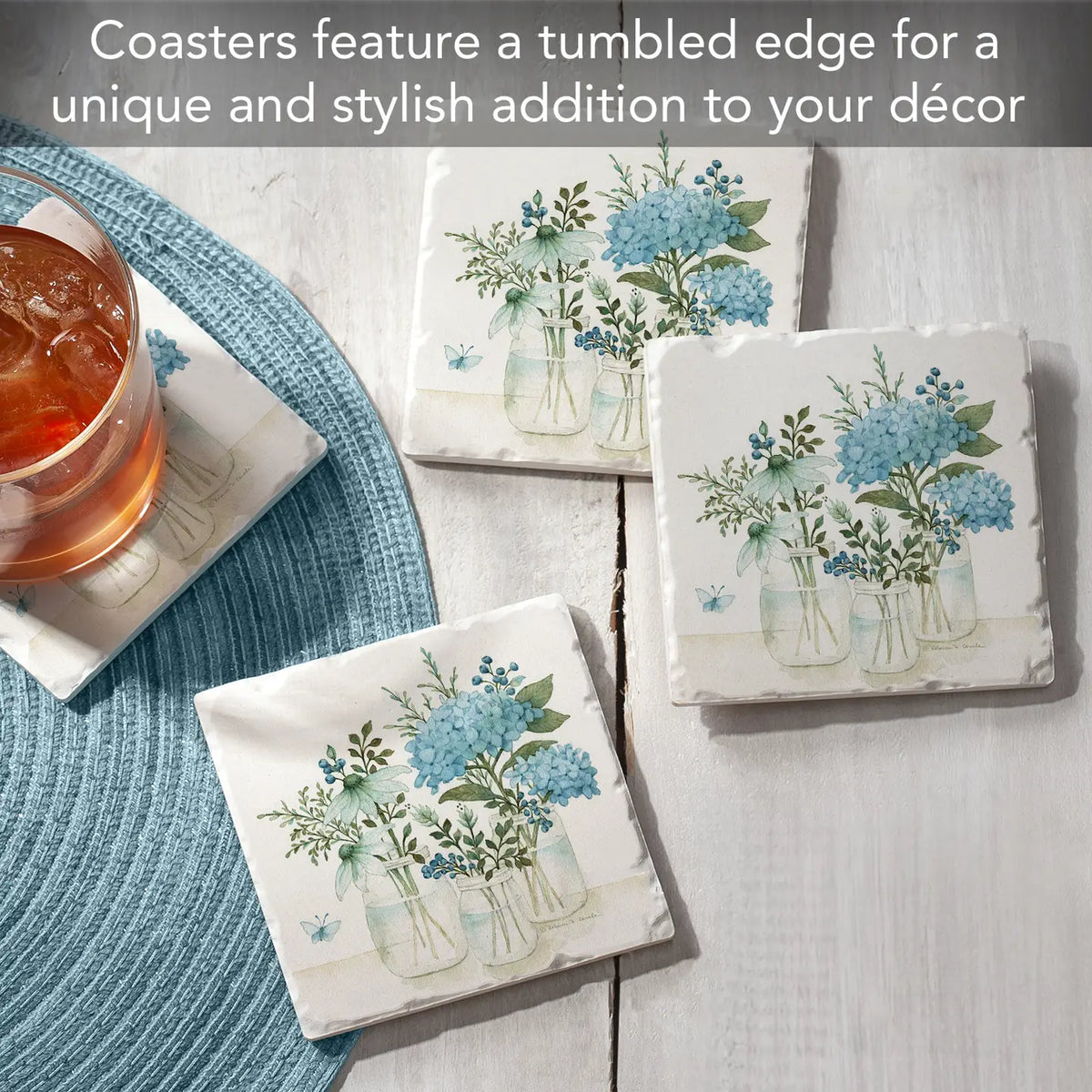 Mason Jars &amp; Flowers Coaster