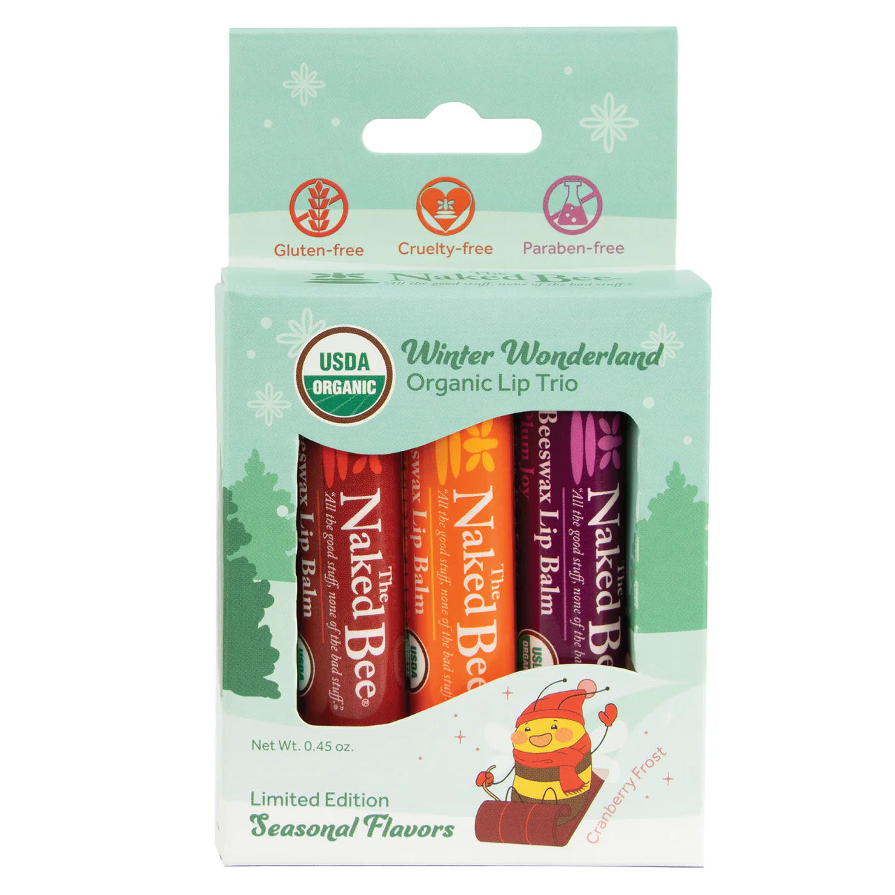 Naked Bee Winter Wonderland Organic Lip Trio