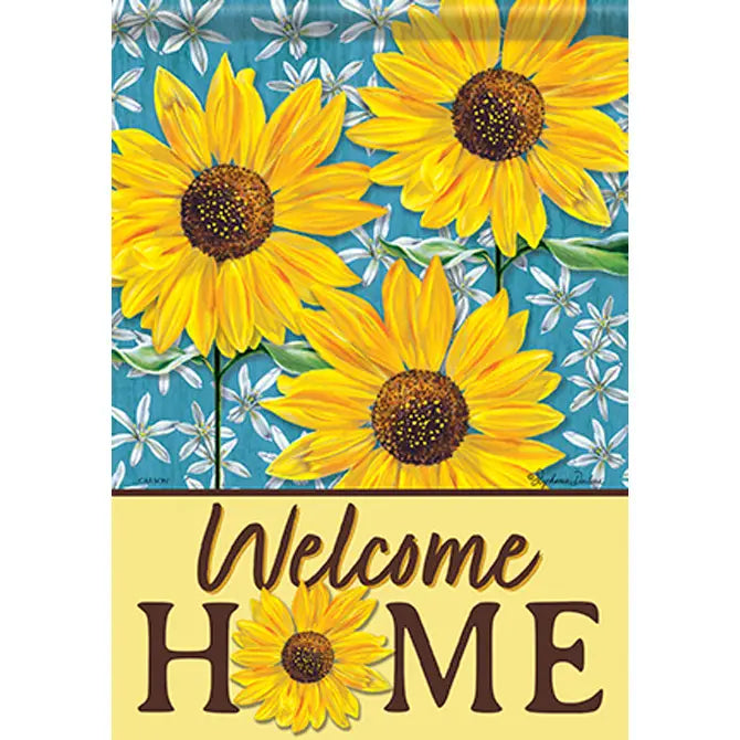 Sunflowers on Blue Garden Flag