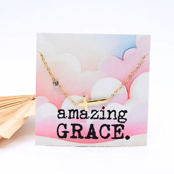 Amazing Grace Cross Necklace