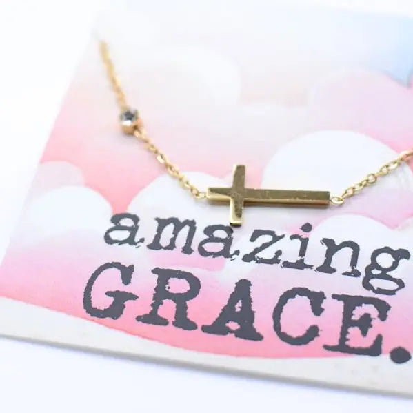 Amazing Grace Cross Necklace