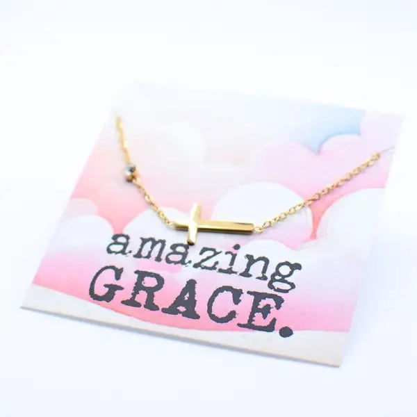 Amazing Grace Cross Necklace