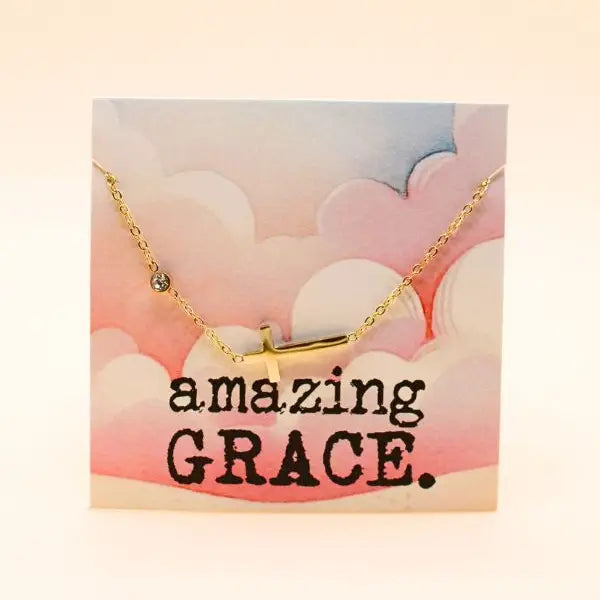 Amazing Grace Cross Necklace