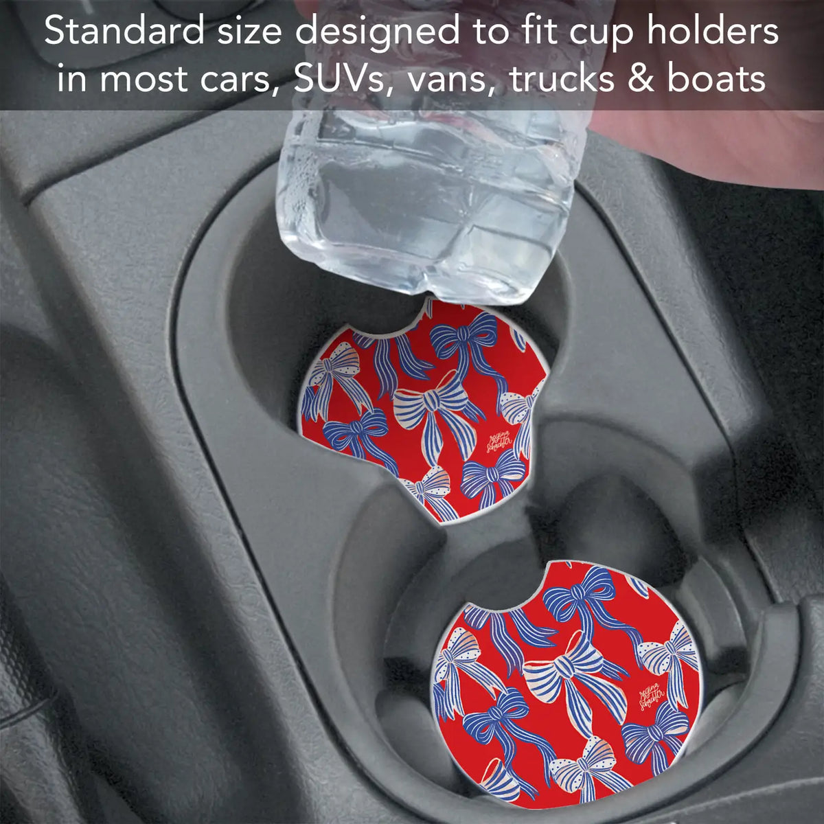 Americana Bows Car Coaster