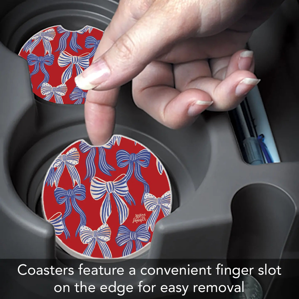 Americana Bows Car Coaster