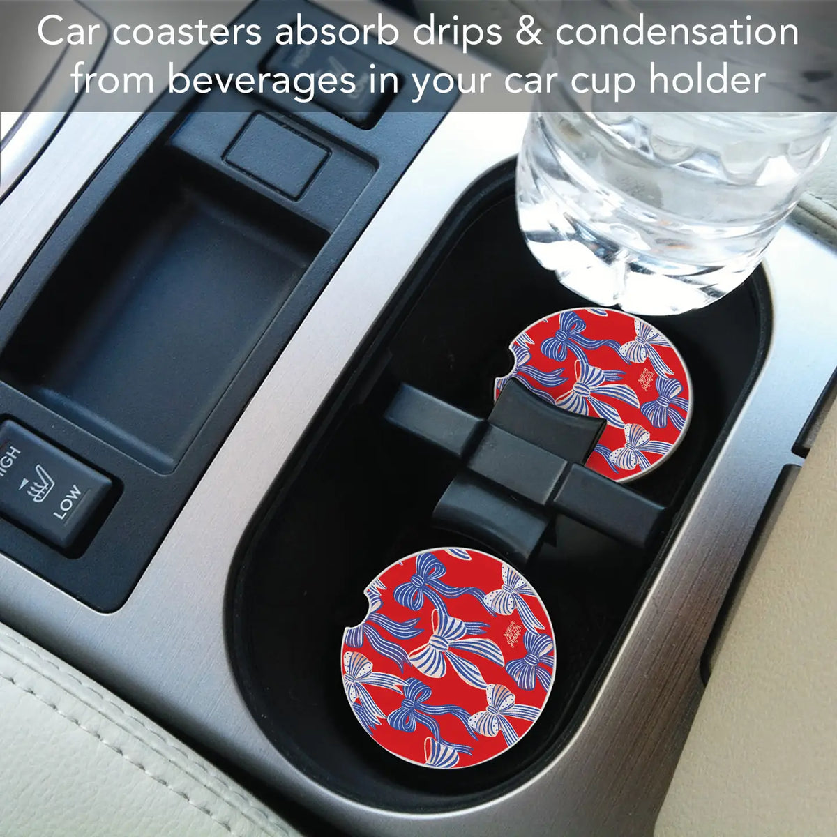 Americana Bows Car Coaster