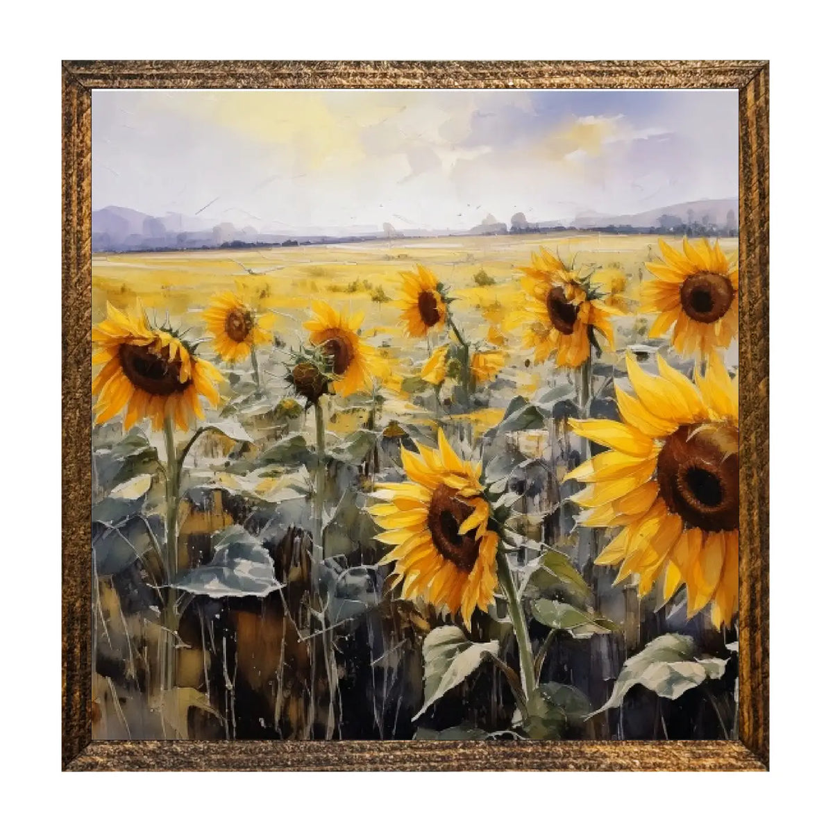 Sunflower Field Framed Sign