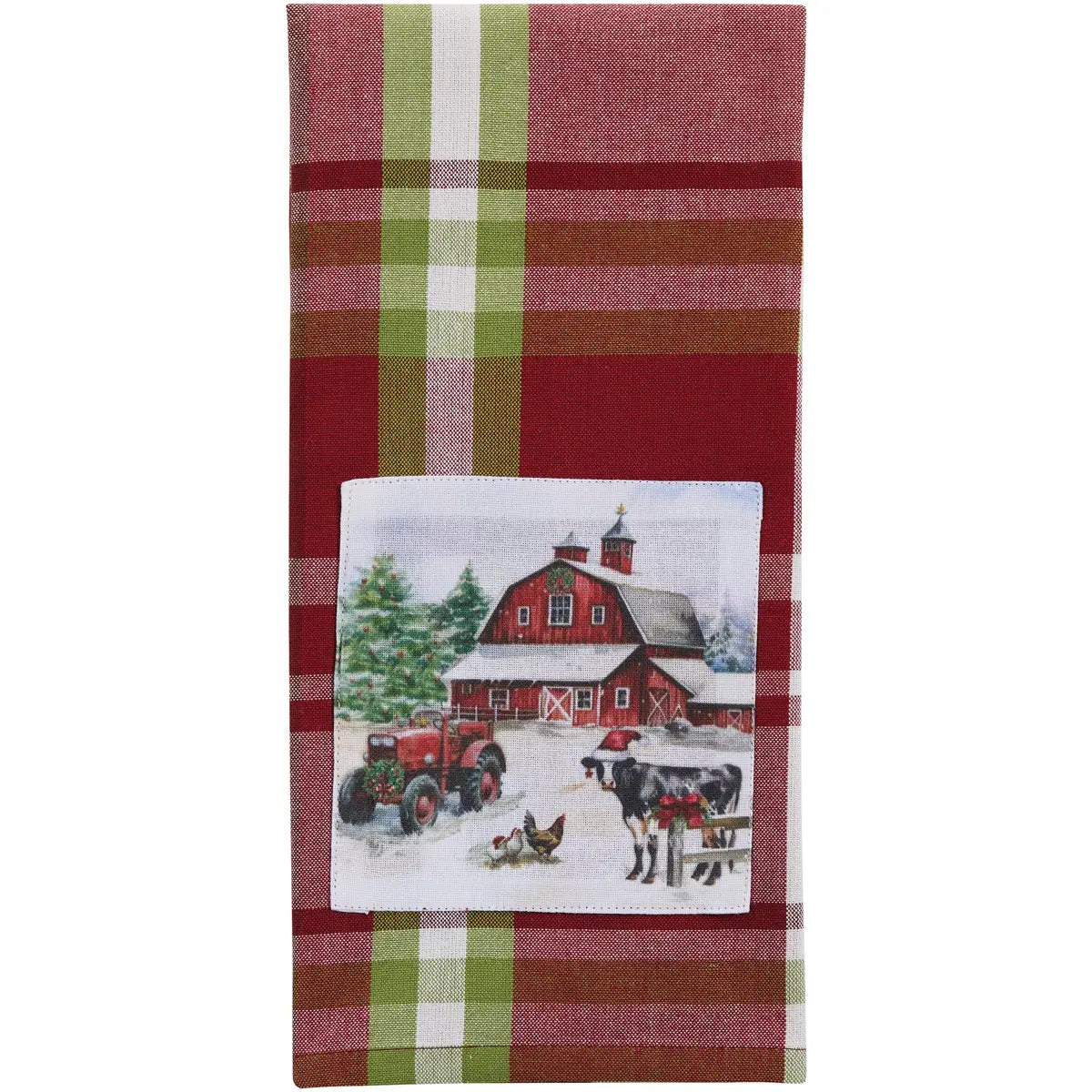Happy Holidays Plaid Decorative Dishtowel