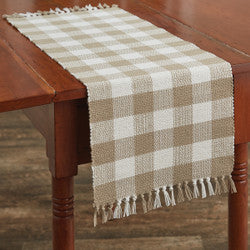 Wicklow Check 13x36 Table Runner - Natural