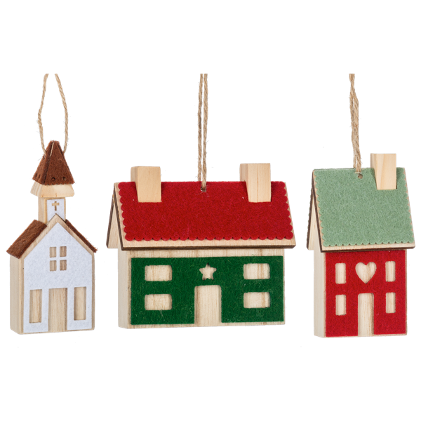 House &amp; Church Ornament - 3 Styles
