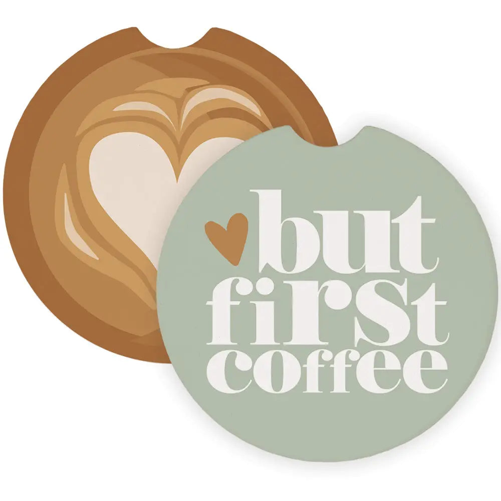 But First Coffee Car Coaster - Set of 2