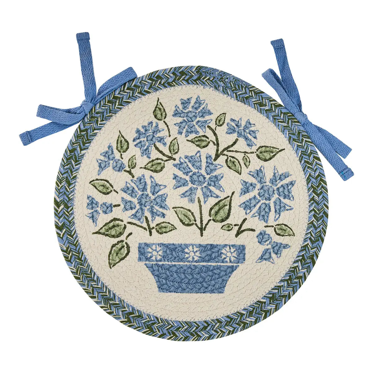 Emmaline Print Braided Chair Pad